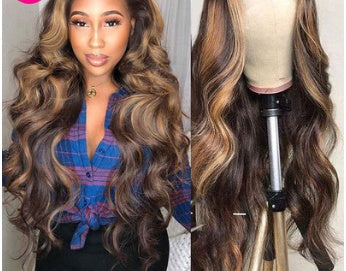 Bleached  Human Hair with Gradient Color                     Body Wave